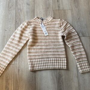 Mink Pink Striped Cream and Tan Women's Sweater
